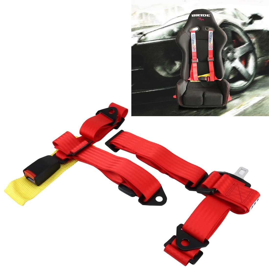 Universal Vehicle Racing  Auto Car Safety Seat Belt Buckle Harness Racing Harness Seat Belt  Car Racing Drift Essential Lightweight Belts (Red)