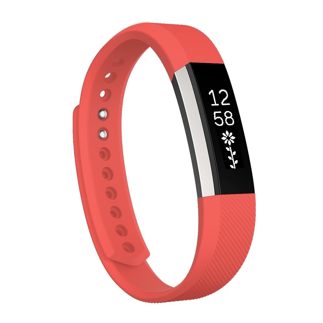 For Fitbit Alta Watch Oblique Texture Silicone Watchband, Small Size, Length: about 18.5cm (Red)