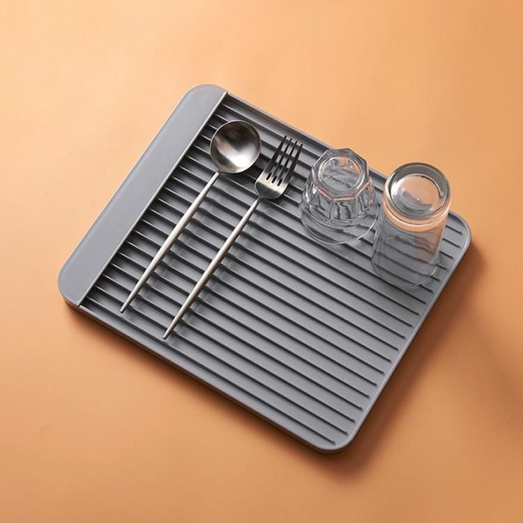 Simple Non-slip Diatom Mud Cup Drain Tray Storage Filter (Gray)