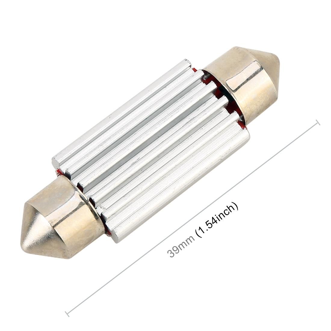2 PCS DC 12V 2W 39MM 4014 Bicuspid Port No Decoding Car Dome Lamp LED Reading Light with 10 LED Lights (White Light)