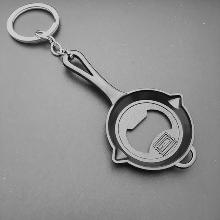 2 PCS Pan Bottle Opener Key Chain Car Bag Pendant (Black)