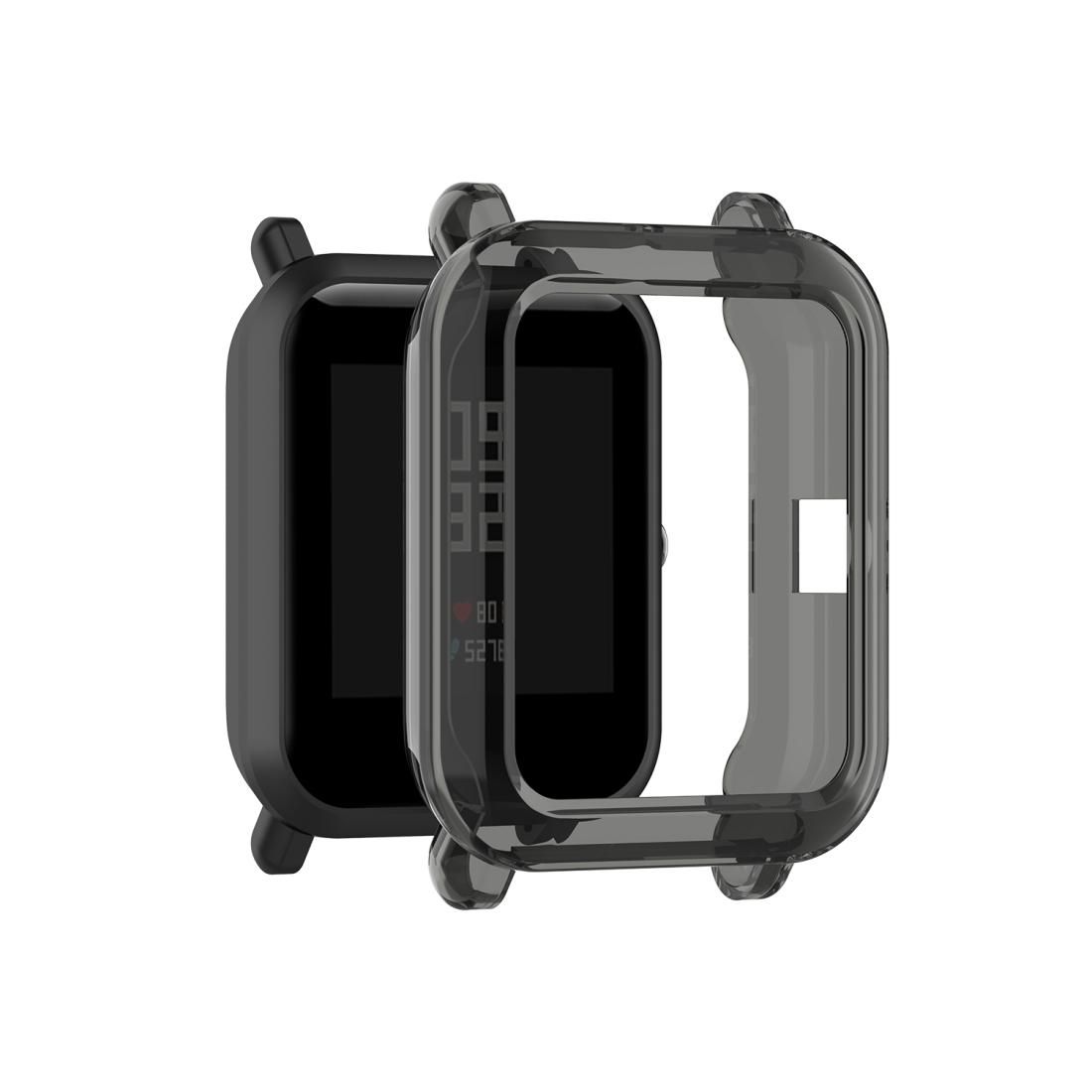 For Amazfit Bip Lite Version 1S / Bip S Transparent TPU Watch Protective Case (Transparent Black)