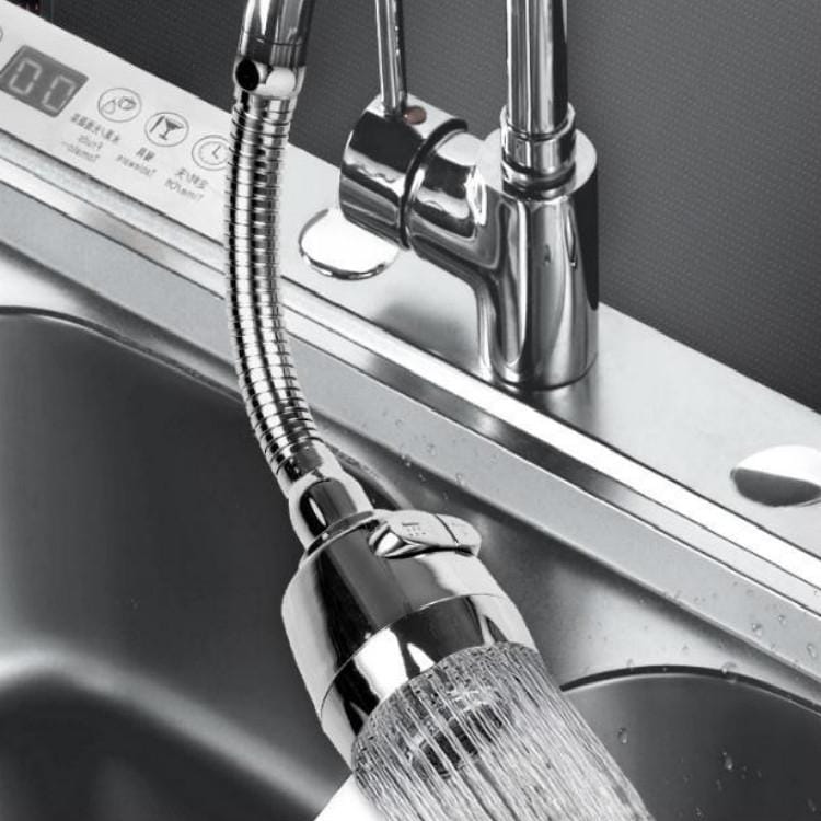 Kitchen Faucet Splash-proof Extender Water-saving Booster, Specification:2 PCS Galvanized 2 Files + Filter