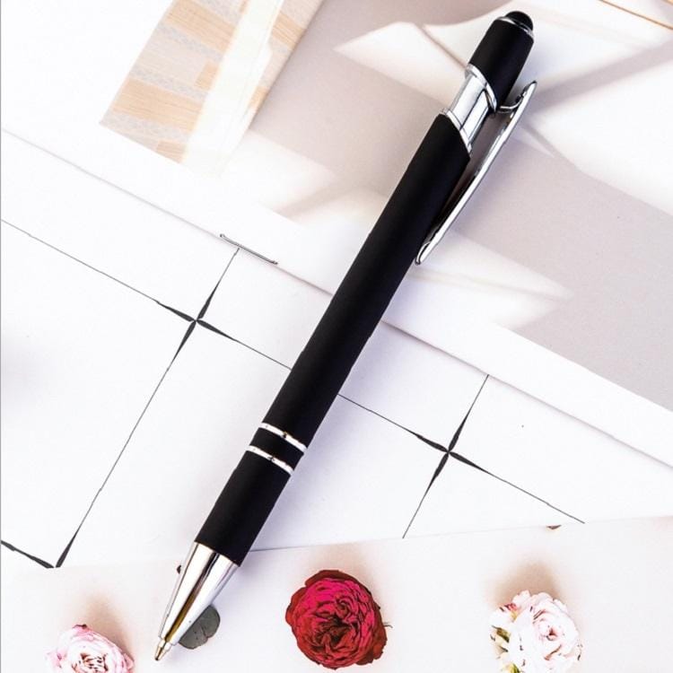 Creative Push Metal Multi-function Touch Handwriting Touch Screen Ballpoint Pen, Written:Bullet type 1.0 (Black)