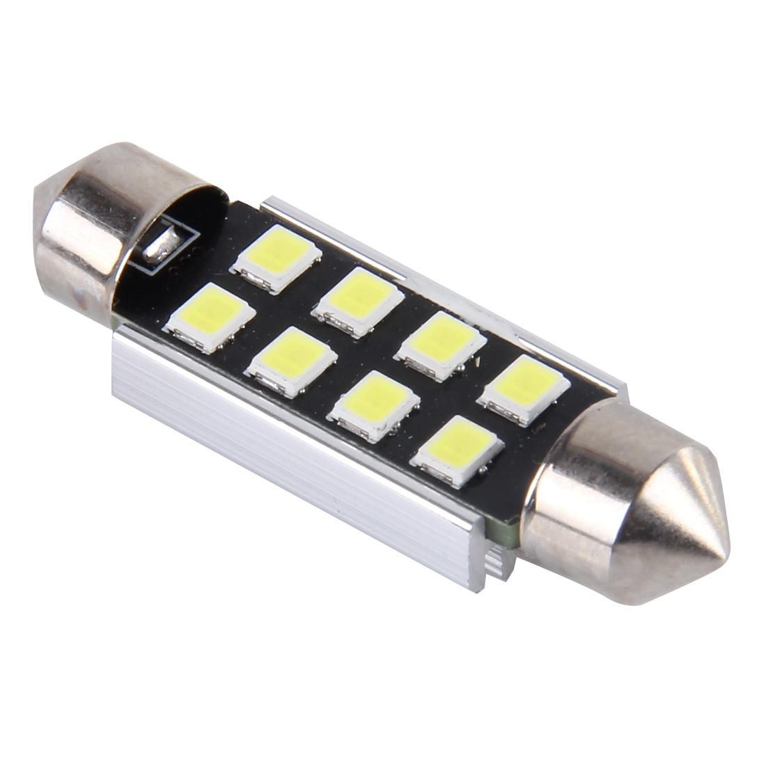 2 PCS 39mm Festoon 3W 300LM White Light 8 LED 3528 SMD Canbus Error-Free Car Reading Lamps, DC 12