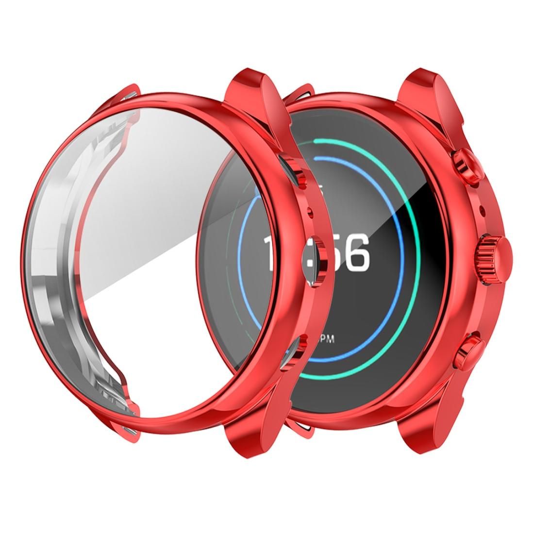 Suitable for Fossil Watch FTW 6022 Female 41mm Electroplated Full-shell TPU Anti-fall Protective Sleeve (Red)