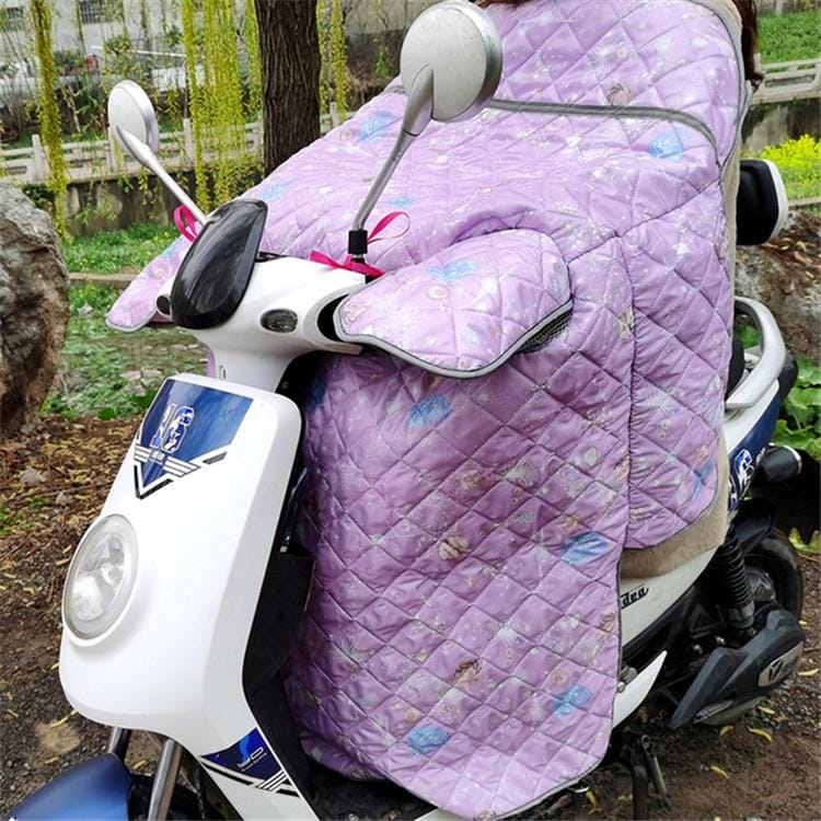 Summer Motorcycle Waterproof Windshield Covered Sunshade (Blue Flower)
