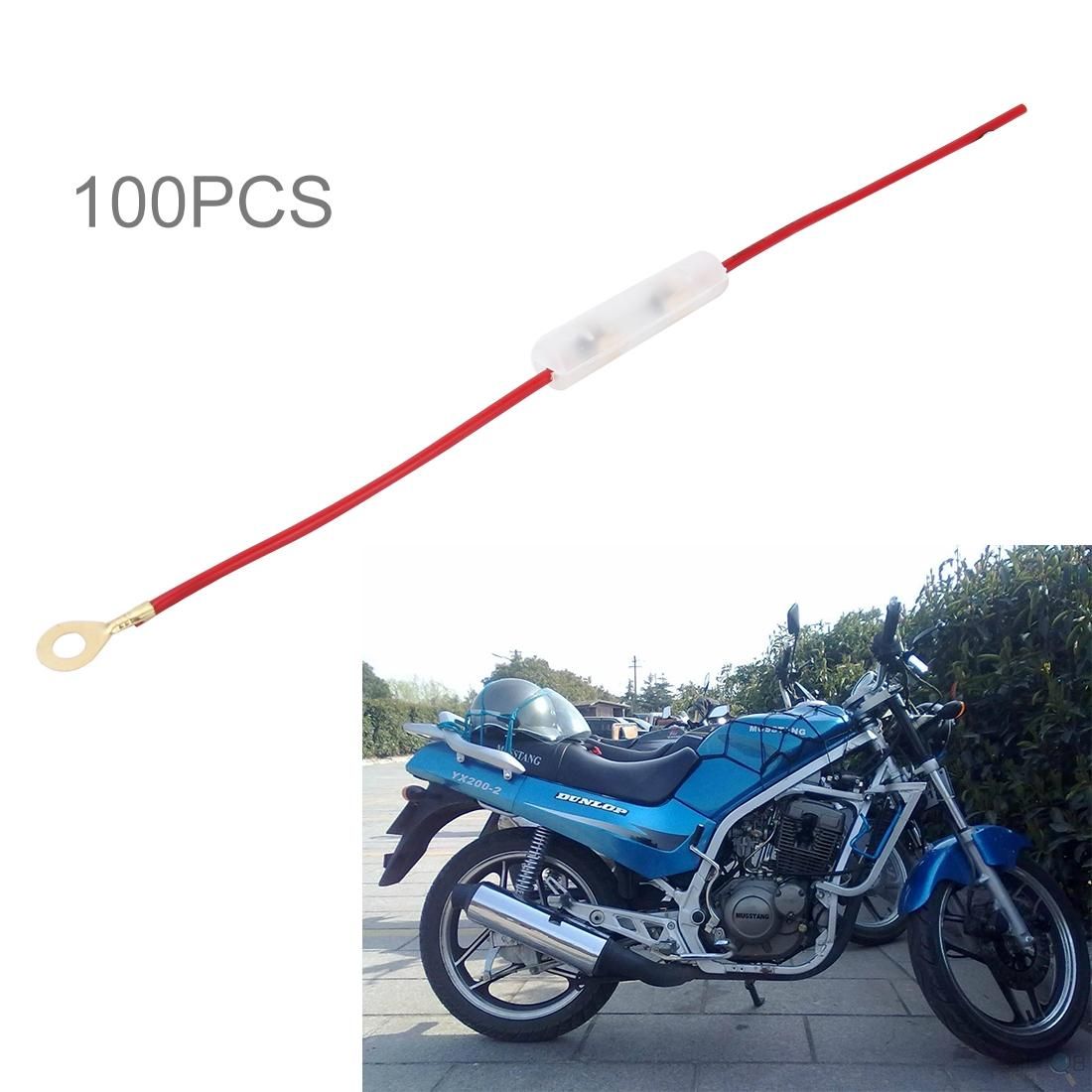 100 PCS Motorcycle Fuse Insurance Box with Power Cable