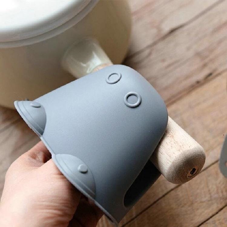 Cartoon Hippo Shape Household Kitchen Insulation Clip Silicone High Temperature Casserole Anti-scalding Clip (Blue)