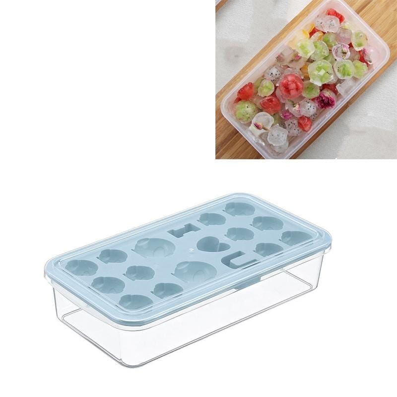Creative DIY Home Ice Cream Mold Ice Lattice Penguin Shape Homemade Ice Cubes with Lid Ice Box (Purple)