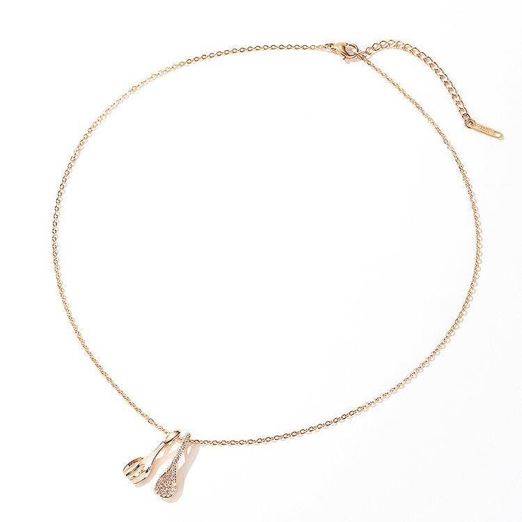 OPK 1683 Spoon Fork Pendant Clavicle Chain Female Necklace