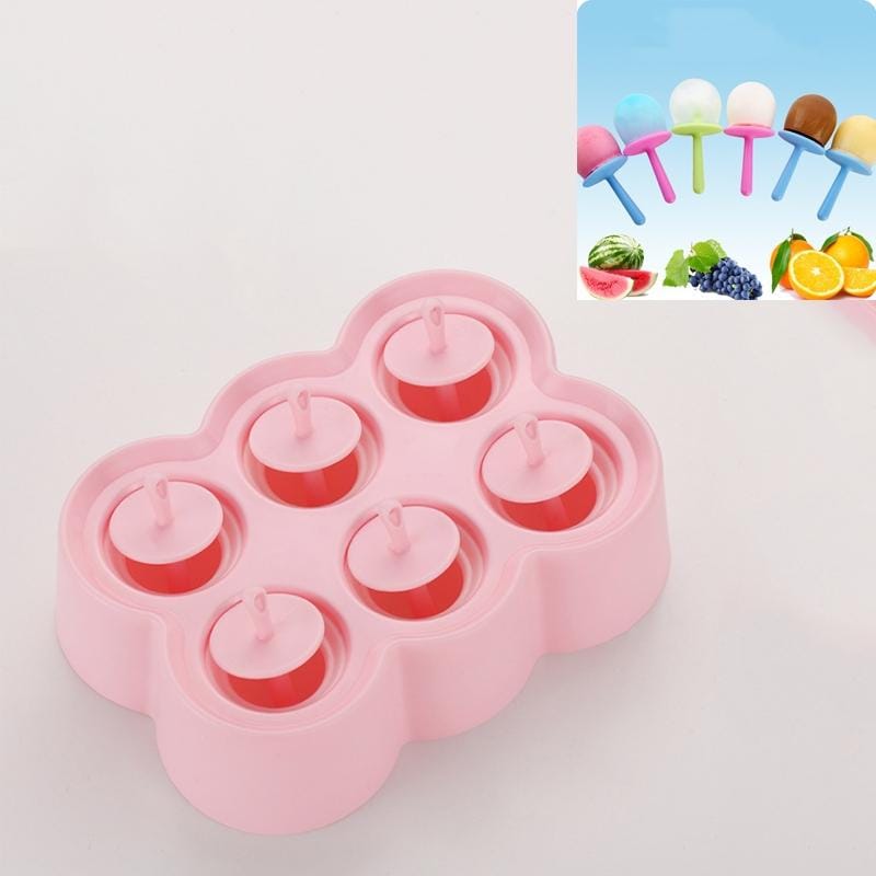 Mini DIY Creative Popsicle Mould Environmentally Friendly Silicone Ice Cube Ice Cream Mould, Style:Rectangular (Pink)