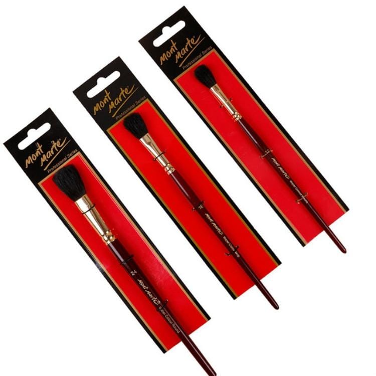 3 PCS Montmartre Squirrel Hair Fat Flat Peak Watercolor Pen Hand-painted Hair Wolf Hair Watercolor Brush, Specification:Fat Bianfeng No. 12
