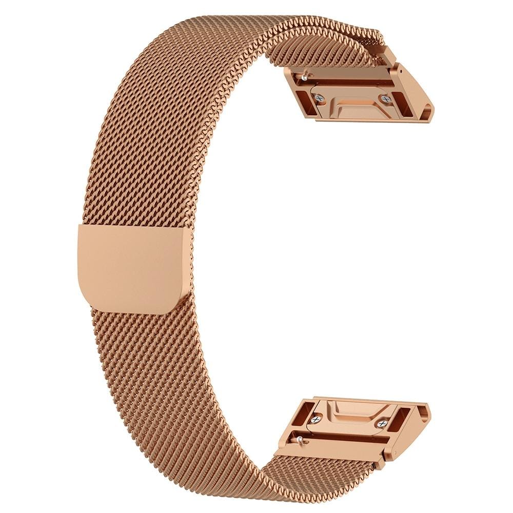 For Garmin Fenix 5S Milanese Replacement Wrist Strap Watchband (Rose Gold)