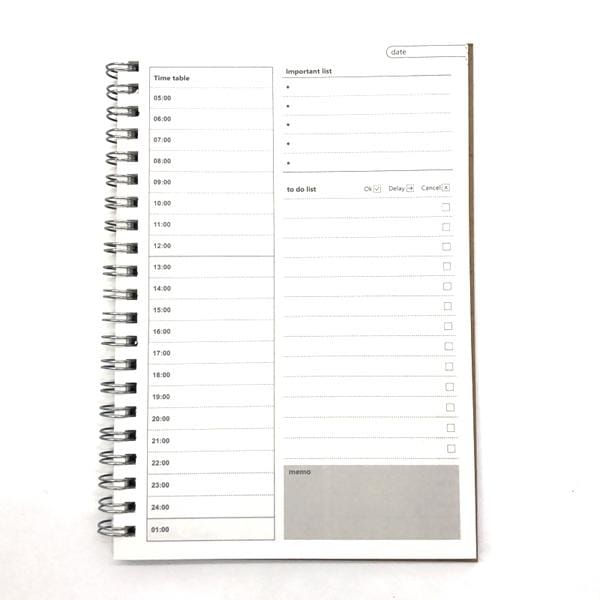 Notebook Planner Agenda Book Diary Kraft Mini Paper Notepad (Kraft paper cover)