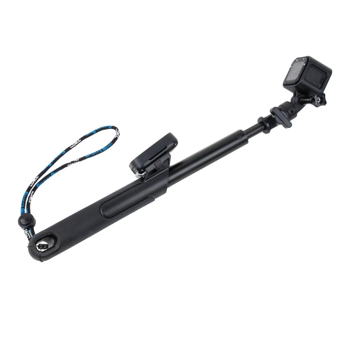 TMC 19-39 inch Smart Pole Extendable Handheld Selfie Monopod with Lanyard for GoPro HERO4 Session /4 /3+ /3 /2 /1, Xiaoyi Camera (Blue)