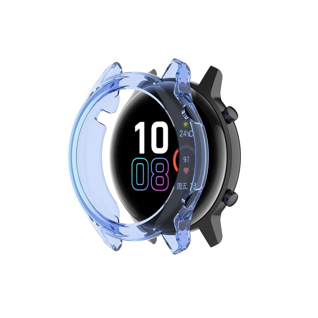 For Huawei Honor Magic watch2 46mm TPU Wrapped Empty Half Case Watch Case (Transparent Blue)