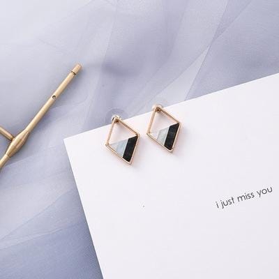 Summer Blue Geometric Acrylic Hollow Drop Earrings for Women Party Beach Jewelry (K3420)