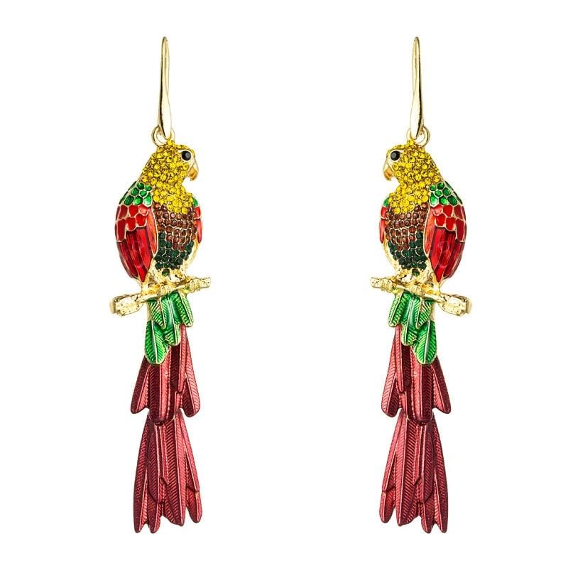 Ethnic Style Parrot Earrings Female Exaggerated Personality Animal Earrings