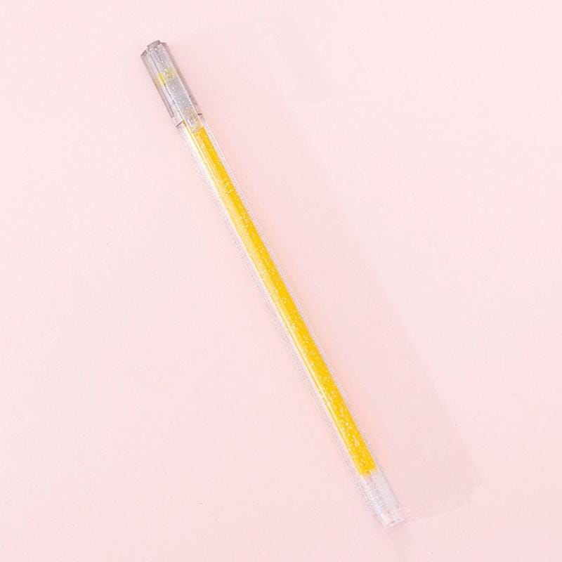 3 PCS Simple Flash Color Student Writing Neutral 0.5mm Hand Account Marker (Yellow)