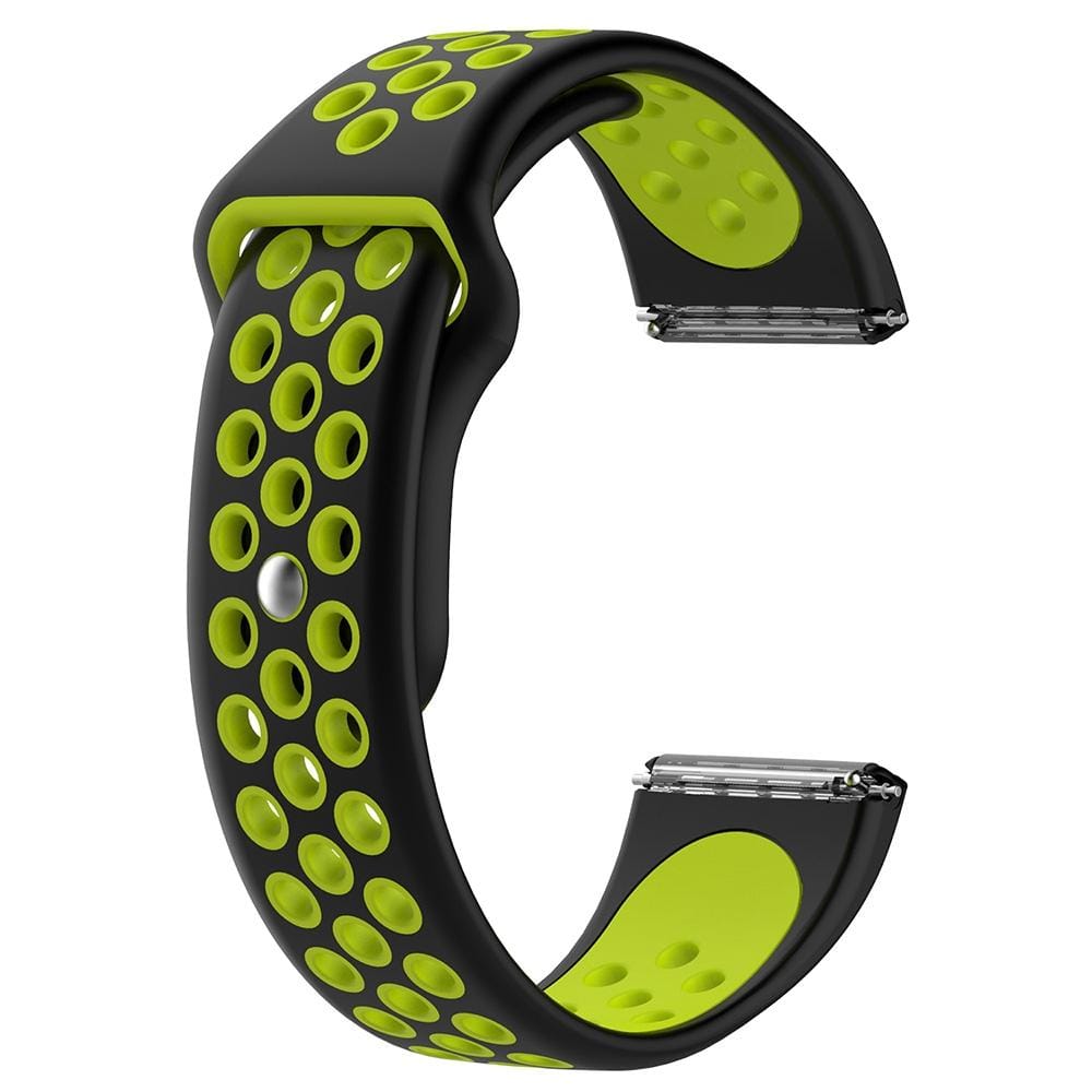 For Fitbit Versa Two-tone Silicone Replacement Wrist Strap Watchband (Black + Green)