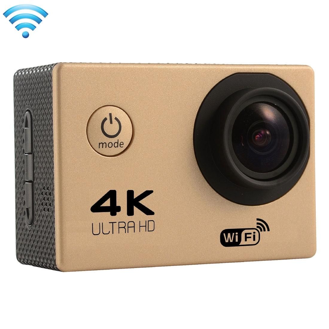 F60 2.0 inch Screen 170 Degrees Wide Angle WiFi Sport Action Camera Camcorder with Waterproof Housing Case, Support 64GB Micro SD Card (Gold)