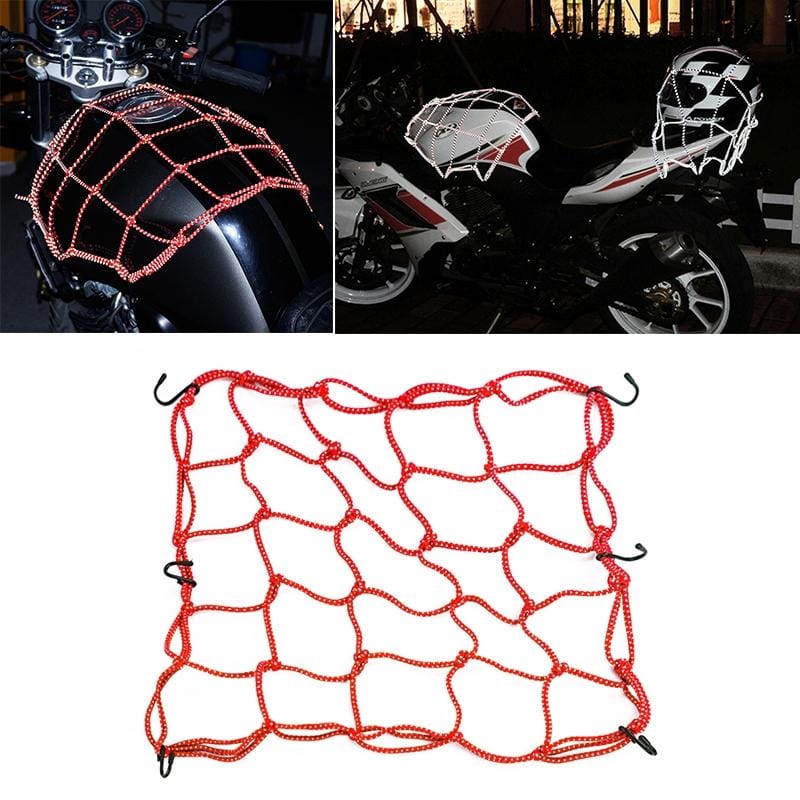 Motorcycle Reflective Helmet Net Fuel Tank Fix Net, Size: 40 x 40cm (Red)
