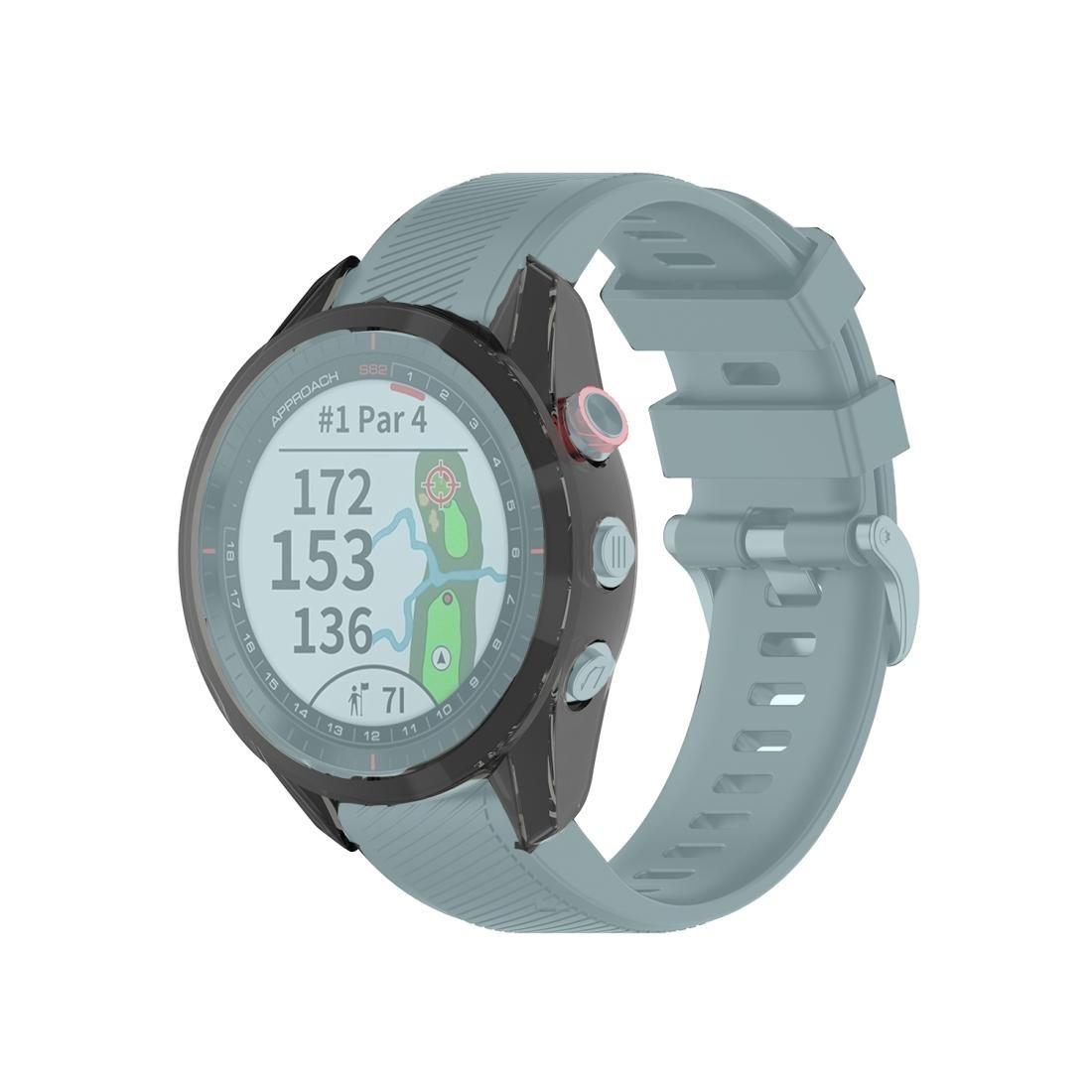 For Garmin Approach S62 Transparent TPU Silicone Watch Case (Transparent Black)