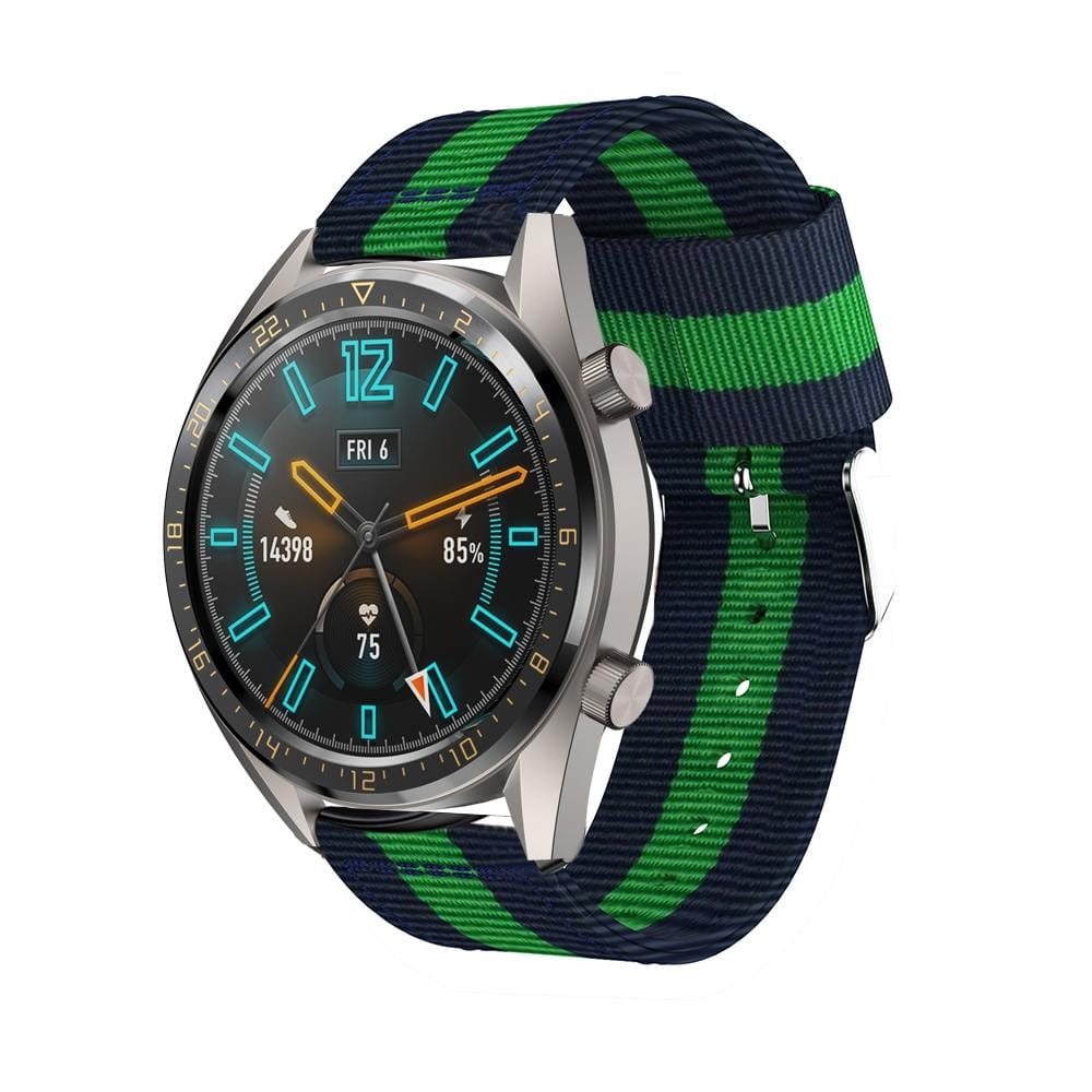 22mm For Huawei Watch GT2e GT2 46mm Nylon single ring strap (Dark Blue Green)