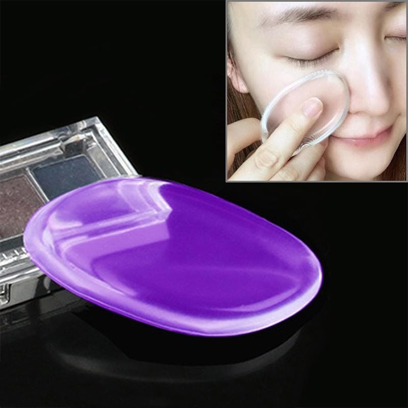 Quadrangle Shaped Great Beauty Facial Makeup Transparent Silicone Smooth Powder Cream Puff (Purple)