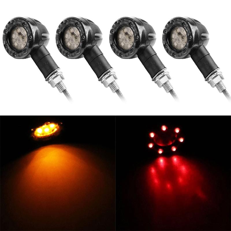 4 PCS DC 12V Motorcycle 13-LED Tail Turn Signal Lamp Indicators Blinker Light,