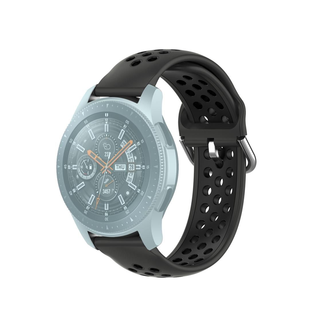 For Huawei Watch GT2 / Honor Magic Watch 2 46mm Universal Sports Two-tone Silicone Replacement Wrist Strap (Black)