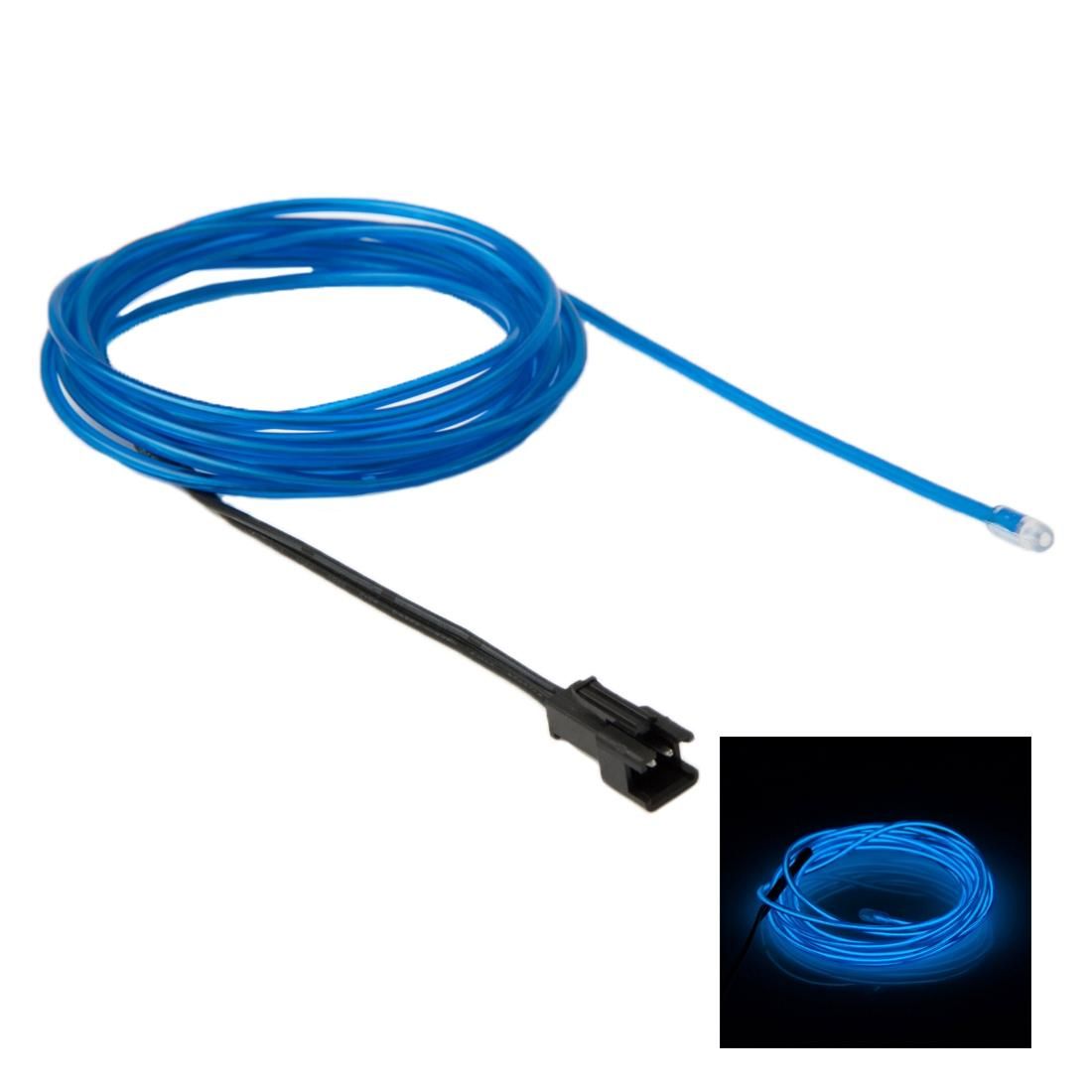 EL Cold Blue Light Waterproof Round Flexible Car Strip Light with Driver for Car Decoration, Length: 2m (Blue)