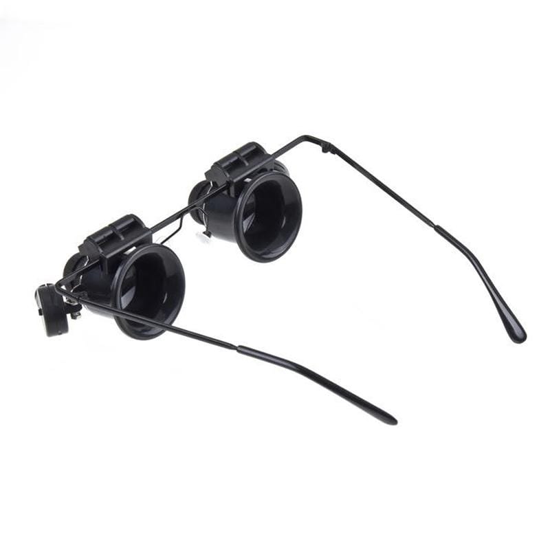 20X Glasses Type Watch Repair Loupe Magnifier with LED Light (Black)