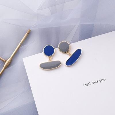 Summer Blue Geometric Acrylic Hollow Drop Earrings for Women Party Beach Jewelry (10427E )