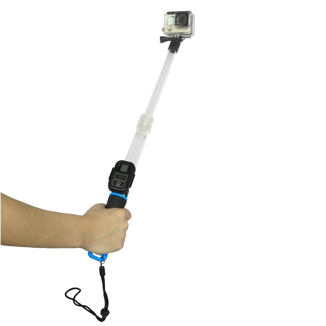 Transparent Extendable Self-portrait Handheld Telescopic Monopod Holder for GoPro HERO6/ 5 /5 Session /4 /3+ /3 /2 /1, Full Length Max: 55cm (Blue)