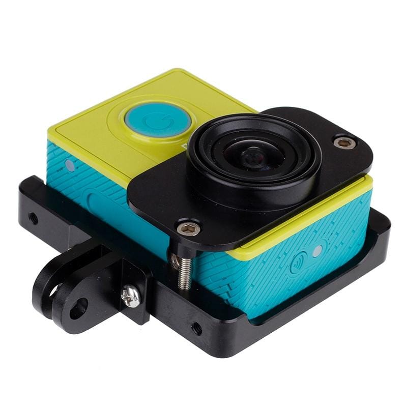 XM40 Lightweight CNC Aluminum Frame Mount Housing with Aluminum Lens Cover for XiaoMi Xiaoyi Sport Camera (Black)