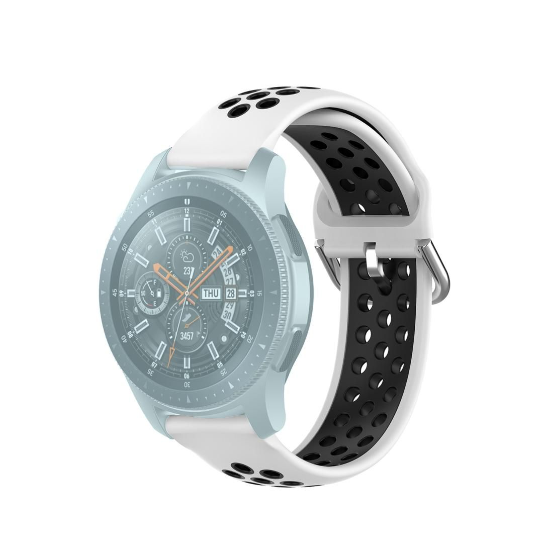 For Huawei Watch GT2 / Honor Magic Watch 2 46mm Universal Sports Two-tone Silicone Replacement Wrist Strap (White Black)