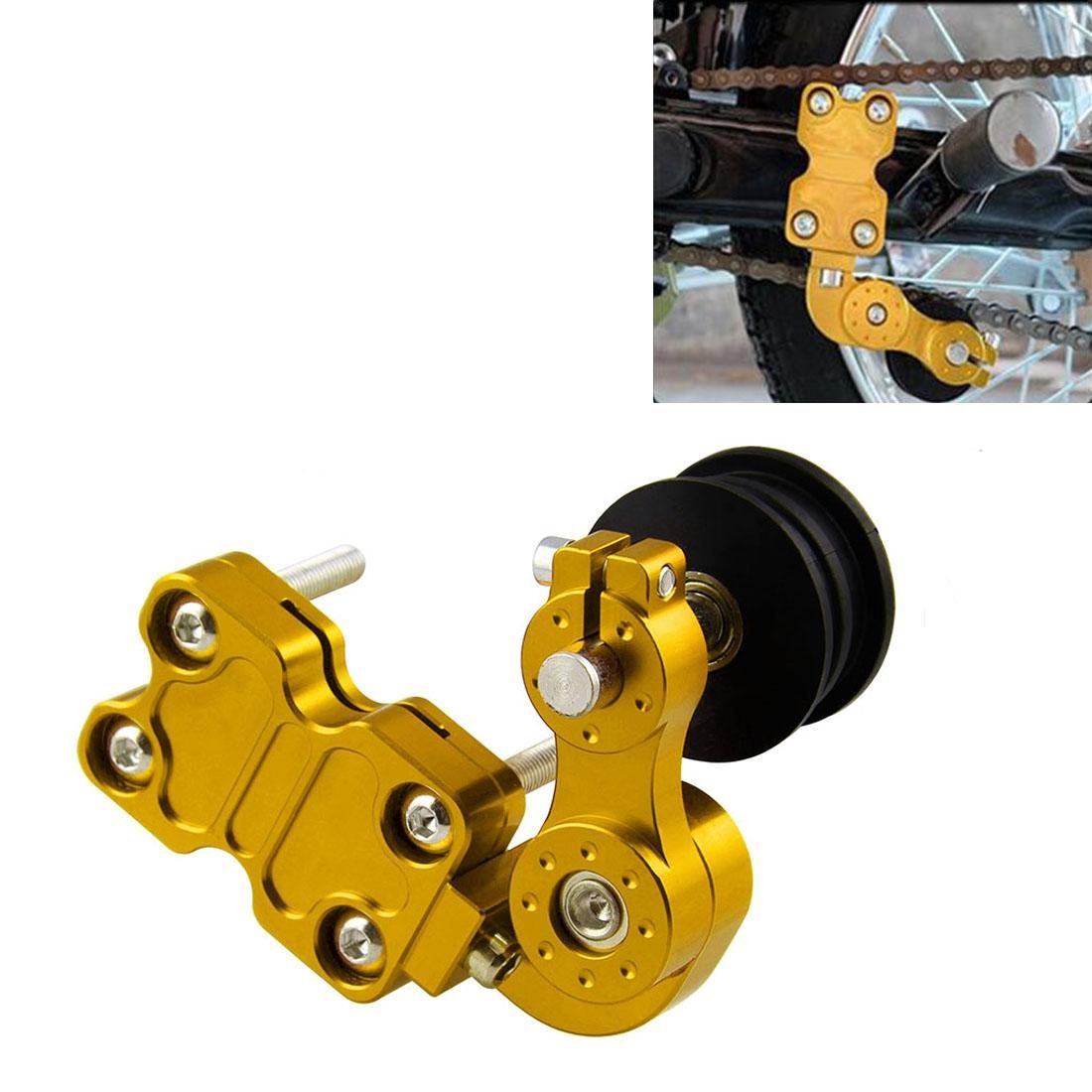 HC154 Motorcycle Modified Accessories Universal Aluminum Alloy Chain Adjuster (Gold)