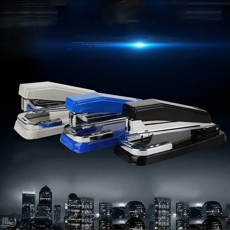 2 PCS Deli 0414 Stapler Portable Rotatable Stapler 0012 Staple Nail (Black)