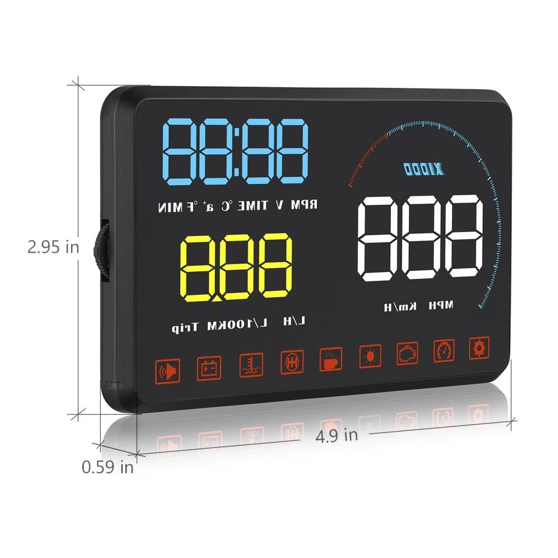 A9 5.5 inch Universal Car OBD2 HUD Vehicle-mounted Head Up Display (Yellow)