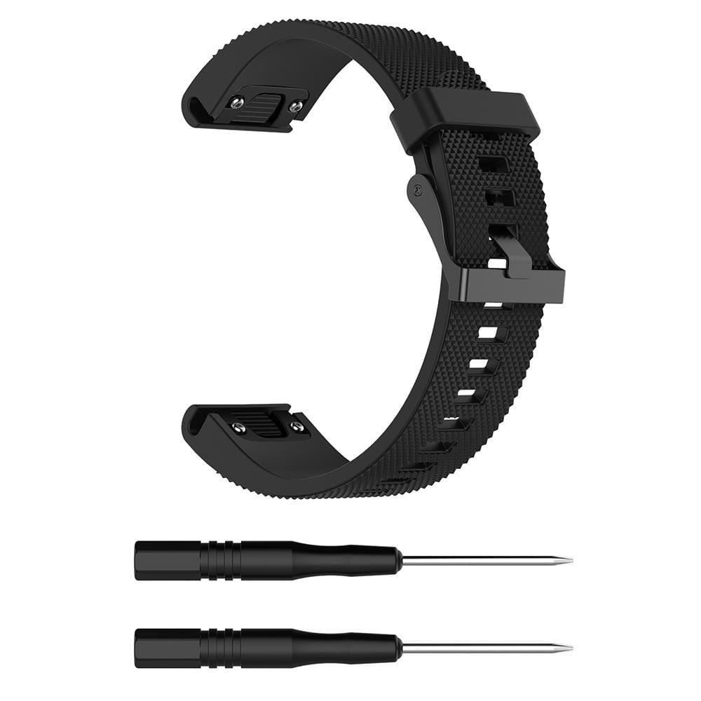 For Garmin Fenix 5S  Silicone Replacement Wrist Strap Watchband (Black)