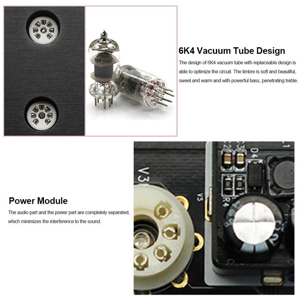 FX-AUDIO TUBE-03 Mini HiFi Audio Preamplifier 6K4 Vacuum - EU Plug