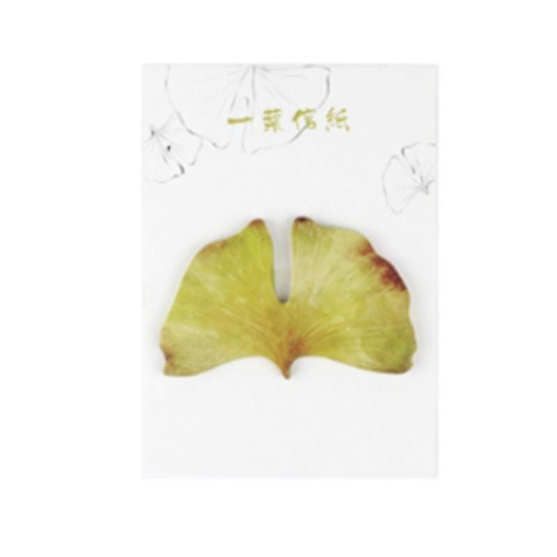 4 PCS Leaf Memo Pad Sticky Note Paper Sticker Stationery (Yellow)