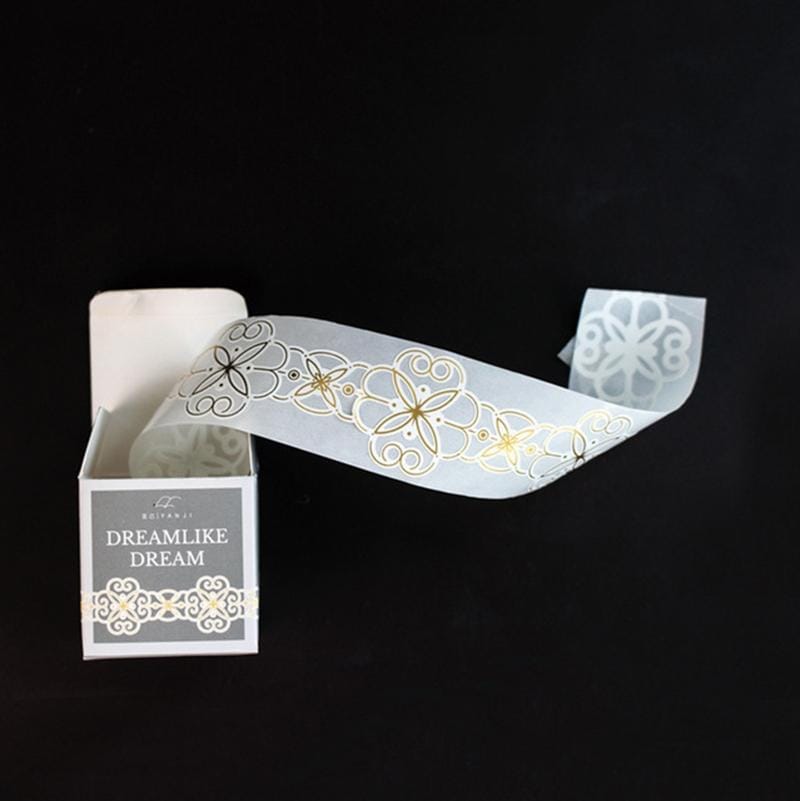 Vintage Lace Hollow Bronzing Tape DIY Sticker Label Stationery (Dreamlike)