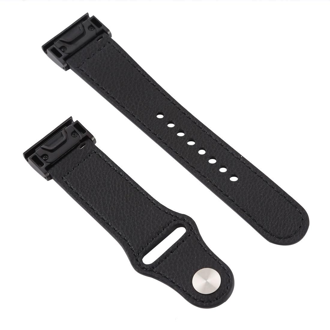 For Garmin Fenix 5X Color-blocking Leather Watchband (Brown)