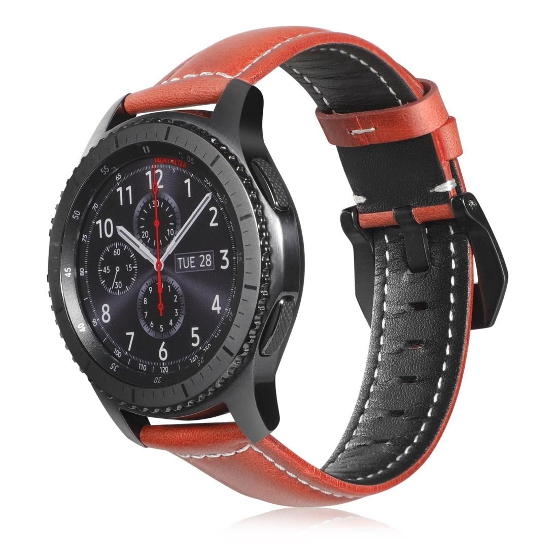 For Samsung Galaxy Watch Active 2 22mm Tree Leather Sports Strap (Red)