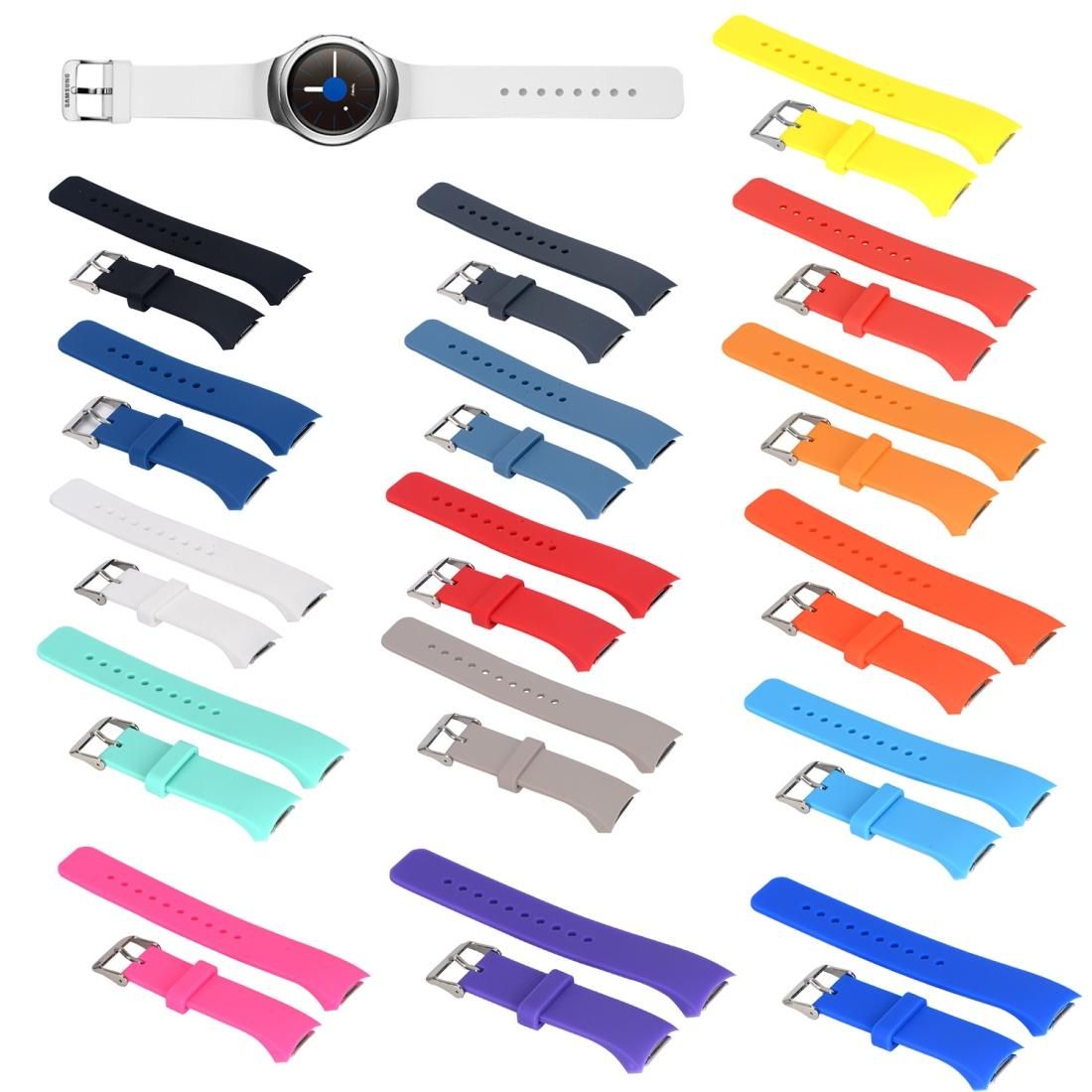 Solid Color Wrist Strap Watch Band for Galaxy Gear S2 R720 (Cyan)