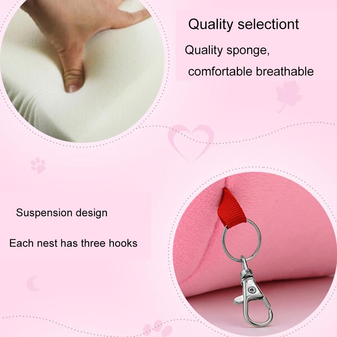 Flannel Cylinder Pet House Warm Hamster Hammock Hanging Bed Small Pets Nest, S, Size:10*9*9cm (Pink)