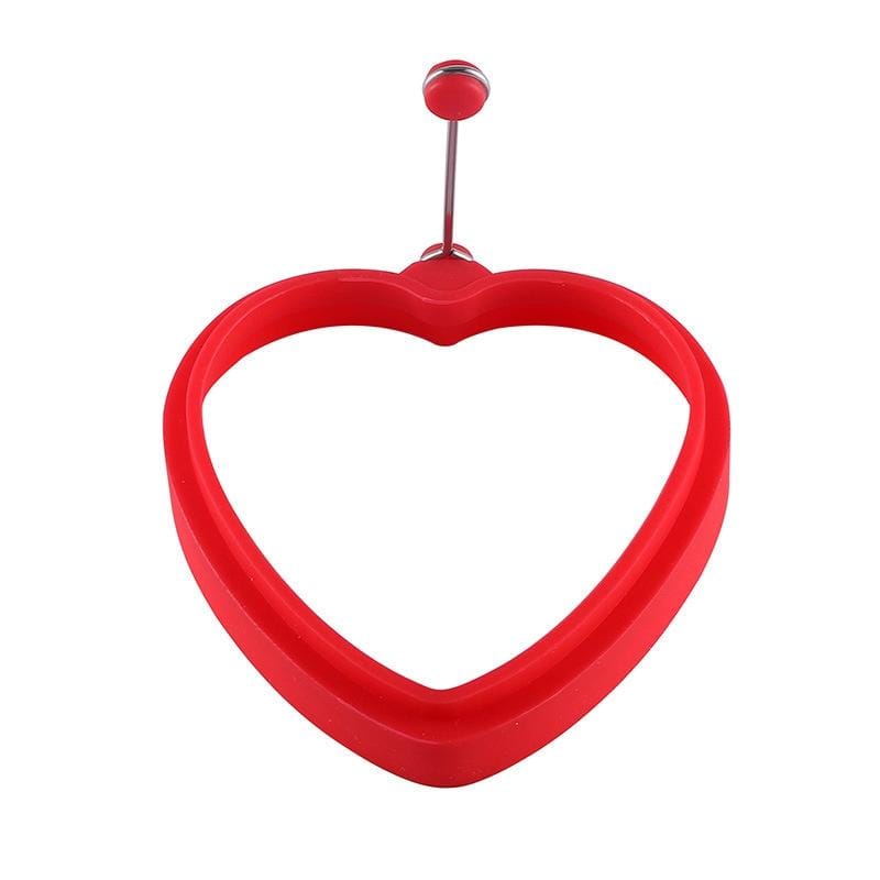 10 PCS Food Grade Silicone Heart-Shaped Omelette Pancake Mold Poached Egg Mold (Heart-shaped Orange)